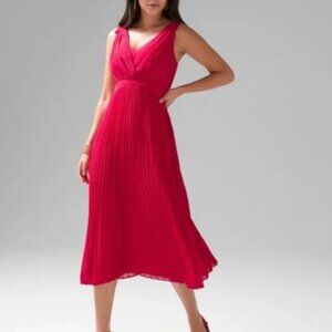 WHBM Red Pleated Dress - New With Tags On